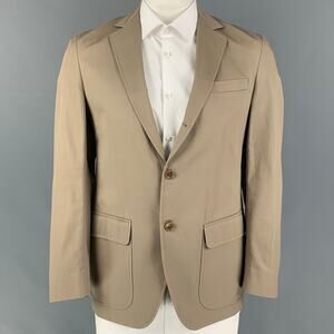 GITMAN BROS for UNIONMADE Size 40 Khaki Cotton Notch Lapel Sport Coat